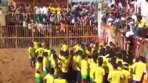 திருச்சி சூரியூரில் ஜல்லிக்கட்டு  போட்டியில் சோகம்.. மாடு முட்டியதில் பெண் படுகாயம்