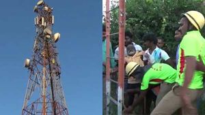 60 வயசு தாத்தாவுக்கு இது ரொம்ப ஓவர்.. 100 அடி உயர டவரில் ஏறி அழிச்சாட்டியம்.. 3 மணி நேரம்! 