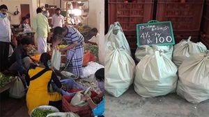 புதுச்சேரியில் 100 ரூபாய் காய்கறி பேக் அறிமுகம்.. ஆர்வத்துடன் வாங்கிச் செல்லும் மக்கள் 