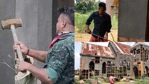 திடீர் பரபரப்பு.. அடித்து நொறுக்கப்பட்ட 'சர்ச்' வடிவில் இருந்த சினிமா செட்.. வெளியாகிய ஷாக் வீடியோ