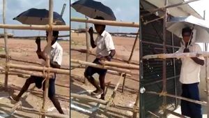 ஐயோ இது என்ன.. டாஸ்மாக்கில் சரக்கு வாங்க போகும் குடிமகன்களுக்கு ஹை ஜம்ப் தெரியனுமா? வைரல் வீடியோ 