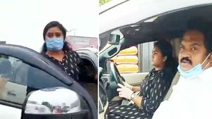 தந்தைக்கு காரோட்டியாக மாறிய மகள்... கும்மிடிப்பூண்டி எம்.எல்.ஏ. மகளின் அசாத்திய துணிச்சல் 