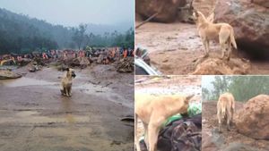 மூணாறு.. சோறு தண்ணி இல்லாமல் 5 நாளாக எஜமானரை தேடும் நாய்.. ஒவ்வொரு உடலையும் பார்த்து ஏமாறும் சோகம் 