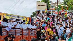 திமுக போராட்டம்... தடுத்து திருப்பி அனுப்பப்பட்ட கட்சியினர்... களத்தில் குதித்த மாவட்டச் செயலாளர்..!