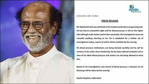 ரஜினிகாந்த்துக்கு ரத்த அழுத்தம் அதிகமாக உள்ளது.. இன்றுதான் டிஸ்சார்ஜ் பற்றி முடிவு- அப்பல்லோ அறிக்கை
