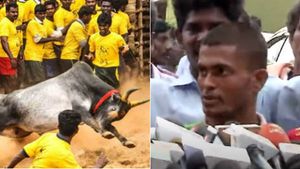 பாலமேடு ஜல்லிக்கட்டில் 18 காளைகளை அடக்கி முதல் பரிசு வென்ற கார்த்திக் - அரசு வேலை தர  கோரிக்கை 
