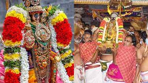 ஸ்ரீரங்கம் ரங்கநாதர் கோவிலில் கைத்தல சேவை - திருமங்கை மன்னன் வேடுபறி 