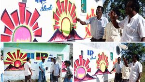 வேடசந்தூர் யாருக்கு? மல்லுக்கட்டும் காங்.- உதயசூரியன் சின்னம் வரைந்து பிரசாரத்தில் குதித்த திமுக 