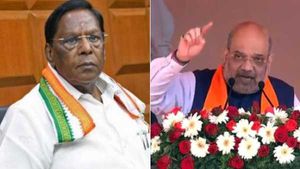 மன்னிப்பு கேளுங்கள்... இல்லையென்றால் வழக்கு தொடர்வேன்... அமித் ஷா பேச்சுக்கு நாராயணசாமி பதிலடி