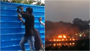 கோமதி ஆற்றங்கரையில் குவியல் குவியலாக சடலங்கள் எரிப்பு.. புகைப்படம் எடுப்பதை தடுக்க தகரம் அடித்த அரசு