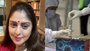 தடுப்பூசி எடுத்துக்கொண்ட நடிகை நக்மாவிற்கு பரிசோதனையில் கொரோனா தொற்று உறுதி 