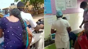 மூச்சுத்திணறல் ஏற்பட்ட பெண் கொரோனா நோயாளி.. பைக்கில் மருத்துவமனைக்கு அழைத்து சென்ற ஊராட்சி செயலாளர் 