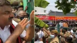  திமுக வேட்பாளர் கார்த்திகேய சிவசேனாபதியை சிறைப்பிடித்து.. அதிமுகவினர் தாக்க முயற்சி.. பரபரப்பு 