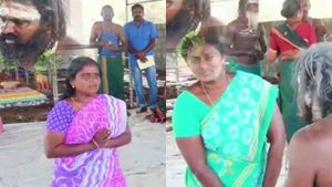 பேய் ஓட்டுவதாக பெண்களை சாட்டையால் அடித்து, கன்னத்தில் அறைந்த போலி சாமியார்.. மிரண்டு போன நாமக்கல் 