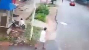 டவ் தே புயல்.. கேரளாவில் சாலையில் வேரோடு சாய்ந்த மரம்.. நூலிழையில் உயிர் தப்பிய நபர்- வீடியோ வைரல் 