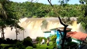 குமரியில் கொட்டித்தீர்த்த கனமழை - திற்பரப்பு அருவியில் ஆர்ப்பரிக்கும் வெள்ளம் 