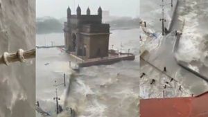 அம்மாடி.. அரபிக் கடலுக்கு வந்த ஆவேசம்.. மும்பை தாஜ் ஹோட்டலிலிருந்து எடுக்கப்பட்ட பரபர வீடியோ! 