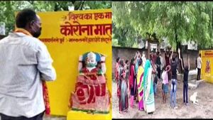 உ.பி.யில் நில அபகரிப்புக்காக கட்டப்பட்ட கொரோனா மாதா கோவில்... 5 நாட்களிலேயே இடித்து தரைமட்டம்! 
