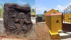  திருவண்ணாமலை அருகே கல்லரைப்பாடியில்.. பழமைவாய்ந்த பல்லவர் கால நடுகல் கண்டுபிடிப்பு