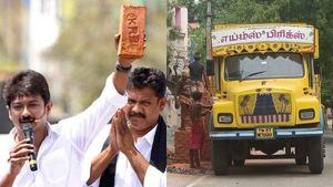 உதயநிதி தூக்கிய எய்ம்ஸ் செங்கல்.. எங்கெல்லாம் சுத்துது..  மீம்ஸ் ஆக மாறிய லாரி
