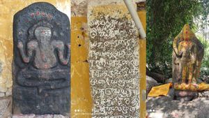 செஞ்சி அருகே 1300 ஆண்டுகள் பழமைவாய்ந்த கொற்றவை, பிள்ளையார் சிற்பம் கண்டெடுப்பு! 
