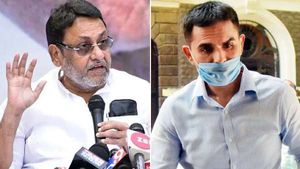 ஷாருக்கான் மகன் ஆர்யன் கானை கைது செய்த அதிகாரி குடும்பம் பாஜக தலைவருடன் சந்திப்பு: நவாப் மாலிக் 