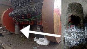 திருவண்ணாமலை முருகர் மரத்தேரின் சுமைதாங்கி கல்லில் கல்வெட்டு 