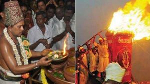 திருவண்ணாமலை அண்ணாமலையார் கோவிலில் அதிகாலையில் ஏற்றப்பட்ட பரணி தீபம் - பக்தர்கள் அரோகரா முழக்கம் 