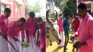காக்கி சட்டைக்கு லீவு.. கண்ணை பறிக்கும் ரோஸ் கலர் சட்டை, புடவை! போலீஸ் ஸ்டேஷனில் பொங்கல்! உற்சாகம் 