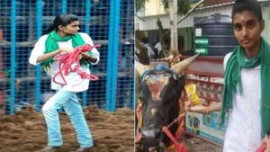 அவனியாபுரம் ஜல்லிக்கட்டு: அமைச்சர் மைக்கில் அழைத்தும்.. பரிசு பெற மறுத்த இளம்பெண்.. என்ன காரணம்? 