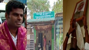 இலவச அரிசி... ரேசன் கடையில் விளக்கம் கொடுத்த  அண்ணாமலை... மோடியின் போட்டோவை மாட்டி வைத்தார் 