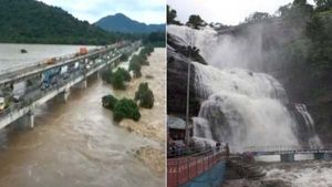 கனமழையால் பாலாற்றில் பெருகிய தண்ணீர்.. உடைத்த தரைப்பாலம் - குற்றால அருவிகளில் 'தெறி' வெள்ளம் 