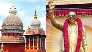 ஆக்கிரமிப்பு நிலத்தில் கருணாநிதிக்கு சிலை அமைக்கும் எ.வ.வேலு? - தடை விதித்து ஐகோர்ட் அதிரடி உத்தரவு!