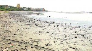 திடீரென உள்வாங்கிய கடல்.. வெளியே தெரிந்த பாறைகள் - ராமேஸ்வரம் சென்ற பக்தர்கள் ஆச்சரியம் 