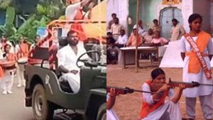 வாளை ஏந்திக் கொண்டு அணிவகுத்த வி.ஹெச்.பி பெண்கள்! ஜாமீனில் வரமுடியாத பிரிவில் கேஸ் போட்ட கேரள போலீஸ் 