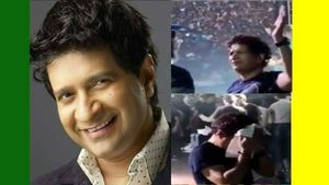 கர்சீப்பால் துடைத்து கொண்டே.. 
