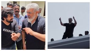 வெளிய வா தல! ‘சூட்டிங்’ பண்ண வந்த ‘ஏகே’வை சூழ்ந்து கொண்ட ரசிகர்கள்! திணறிப் போன திருச்சி! மாஸ் தான்! 
