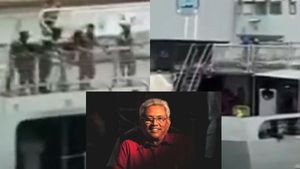 மக்கள் போராட்டம் உச்சகட்டம்! கப்பலில் வெளிநாடு தப்பிய இலங்கை அதிபர் கோட்டாபய ராஜபக்ச.. பரபர படங்கள் 