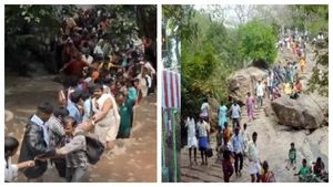 சதுரகிரியில் கொட்டிய கனமழை..மலையேற வனத்துறை அனுமதி மறுப்பு - ஏமாற்றத்தில் பக்தர்கள் 