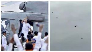 ஷாக் ஆன அதிகாரிகள்.. மோடியின் ஹெலிகாப்டரை மொய்த்த ‘கருப்பு பலூன்கள்’ - ஆந்திராவிலுமா? 