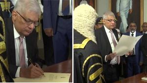 இலங்கையின் 8-வது ஜனாதிபதியாக ரணில் விக்கிரமசிங்கே பதவியேற்பு- கொழும்பில் ஓயாத போராட்டம் 