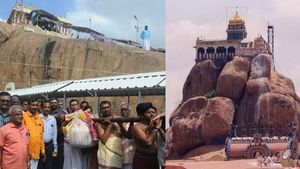  விநாயகர் சதுர்த்தி: திருச்சி மலைக்கோட்டை உச்சிப்பிள்ளையாருக்கு 150 கிலோ கொழுக்கட்டை படையல்!