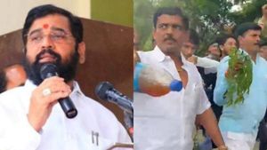பாவமாகிடுச்சு! ஷிண்டே கலந்துகொண்ட நிகழ்ச்சி! கோமியத்தை தெளித்த தாக்கரே ஆதரவாளர்கள்! உச்சக்கட்ட மோதல்