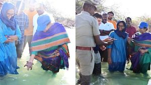 வான் தீவுக்கு பயணித்த கனிமொழி! கடல் வாழ் உயிரினங்களை கையில் ஏந்தி உற்சாகம்! திக் திக் அதிகாரிகள்! 