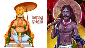கேரளாவில் களைகட்டும் ஓணம்- கவனம் ஈர்க்கும் பூணூல் இல்லாத திராவிடர் நிற மகாபலி சக்கரவர்த்தி! 