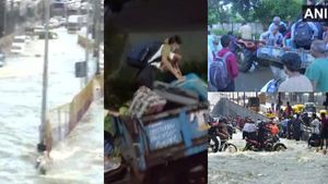பெங்களூர் மழை.. நகரமே மூழ்கினாலும் கடமை தவறா ஆபீசர்கள்.. டிராக்டர்களில் ஆபீஸ் சென்ற ஐடி ஊழியர்கள்