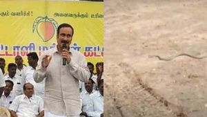 அன்புமணி வராரா..பார்த்துட்டு போலாம்னு வந்தேன்! பாமக கூட்டத்தில் புகுந்த பாம்பு! விளையாடிய பாட்டாளிகள்! 