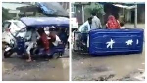 பல்லாங்குழி ரோடு..உபியில் வேகமாக வந்த விஐபி கார்.. வழி கொடுத்து அப்படியே கவிழ்ந்த ஆட்டோ.. வீடியோ 