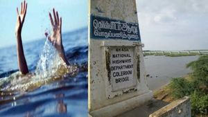  தஞ்சை கொள்ளிடம் ஆற்றில் அடித்துசெல்லப்பட்ட 6 பேர் - 2 பேர் சடலமாக மீட்பு - தேடும் பணி தீவிரம்! 