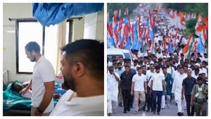 ஷாக்.. பாரத் ஜோடோ யாத்திரையில் 4 பேர் மீது பாய்ந்த மின்சாரம்.. காங்கிரஸ் கொடியால் நேர்ந்த சோகம் 